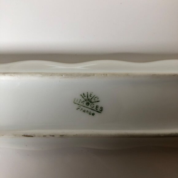 Limoges France Porcelain Pen Tray Butterfly Design Home Office Decor 8.5x5 - Picture 6 of 8